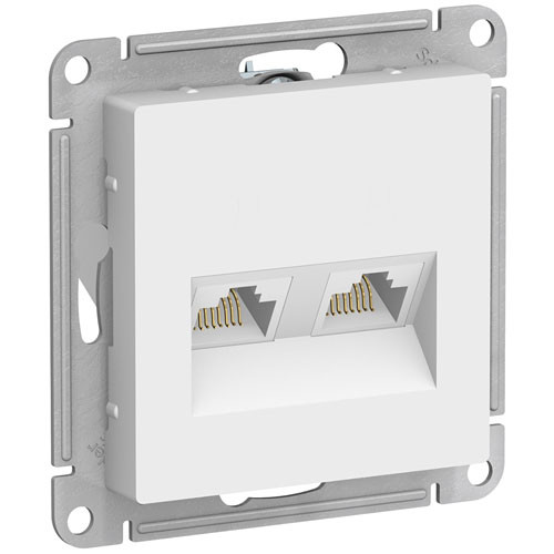 Розетка двойная RJ45+RJ45 СП Schneider Electric AtlasDesign белая 