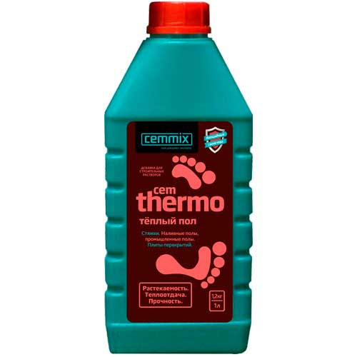 Пластификатор Cemthermo для заливки стяжки теплых полов 1 л. CEMMIX