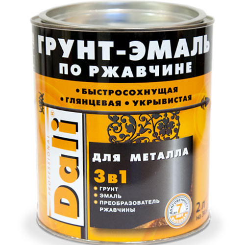 Грунт-эмаль по ржавчине винно-красная (RAL3005) (2л) Dali
