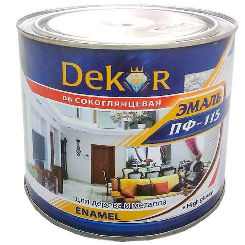 Эмаль ПФ-115 зеленая 2.6 кг. DEKOR (Кубанские краски)