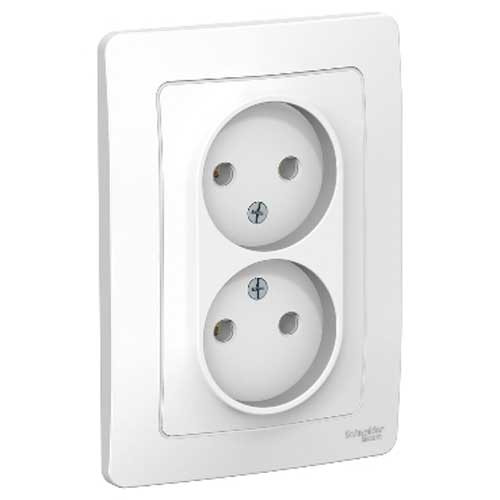 Розетка двойная без заземления СП Schneider Electric Blanca белый 