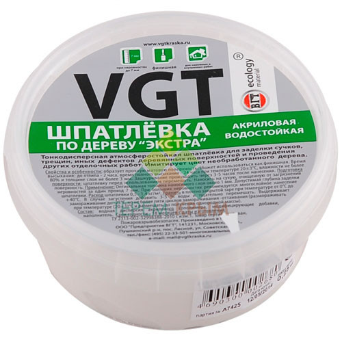 Шпатлевка акриловая по дереву водостойкая ДУБ 0,3 кг Экстра (ВГТ)