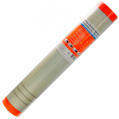 Сетка стеклотканевая фасадная 5*5 ЕВРОФАСАД 1800 (1м*50 м)