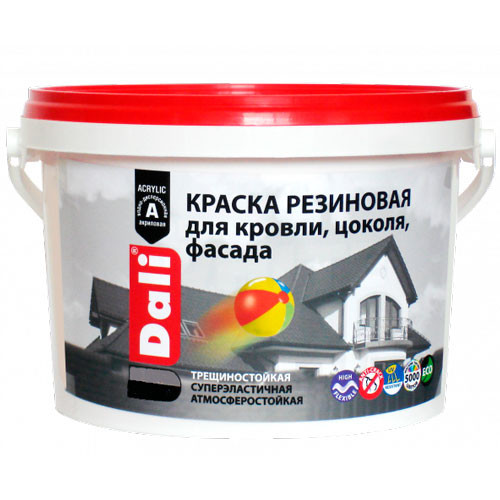 Краска резиновая коричневая DALI  6 кг,