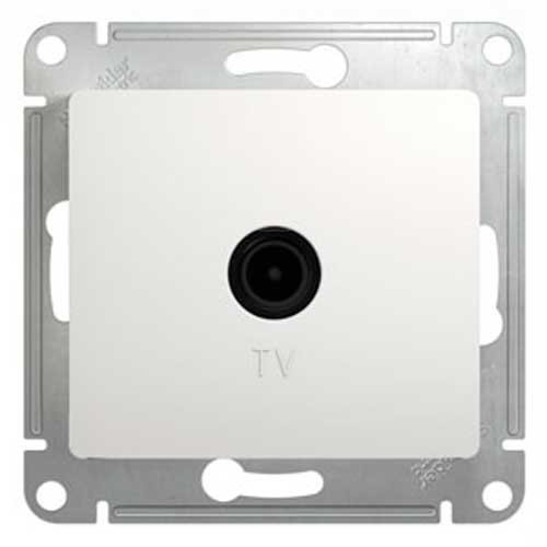 Розетка TV одинарная СП Schneider Electric Glossa белый