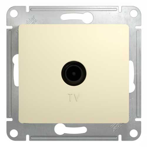 Розетка TV одинарная СП Schneider Electric Glossa бежевый